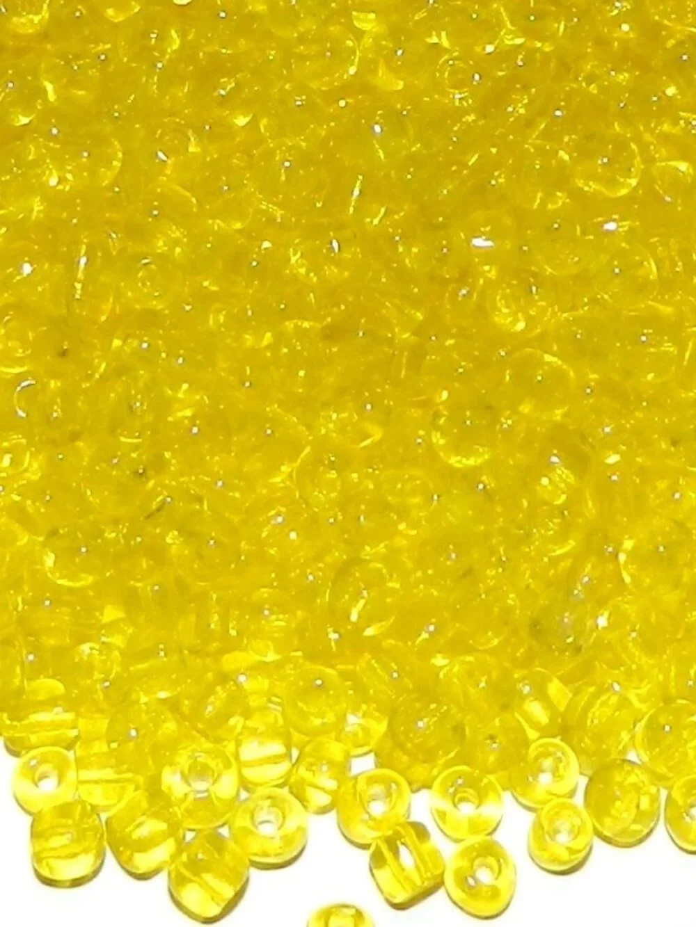 Yellow Transparent 6/0 4mm Rondelle Glass Seed Beads 1-Ounce SB1218